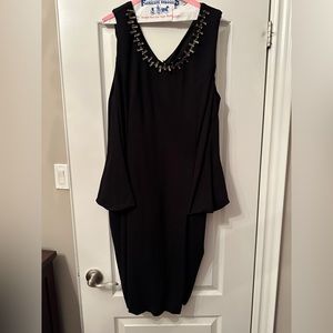 Black dress with detail neckline